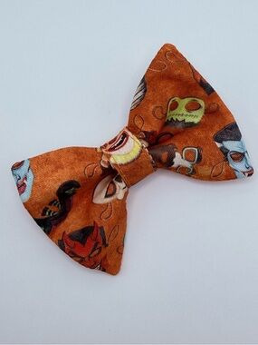 Spooky Halloween cat or small dog over the collar dog bow tie